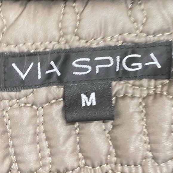 Via Spiga diamond quilted Walker zip up jacket skim latte lightweight medium - Picture 12 of 12